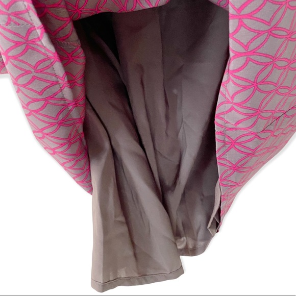 Moncollet 100% Silk Gray Sheath Dress with Pink Pattern Women's Size 2 - Picture 5 of 13